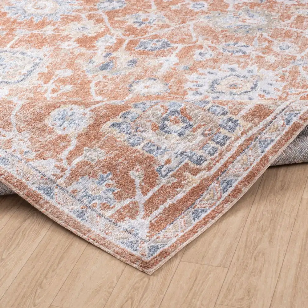 Ruby Machine Washable Oriental Boho Burnt Orange Rug - Image 7