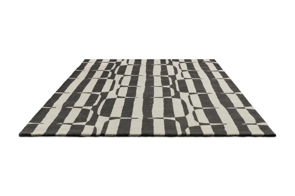 Lohko Stripe Charcoal 123105 Rug - Image 5