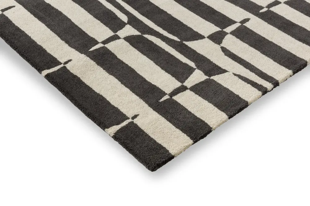 Lohko Stripe Charcoal 123105 Rug - Image 8