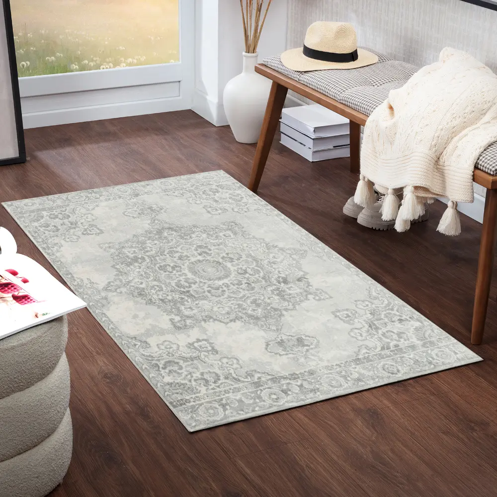 Lola Vintage Oriental Boho Cream Rug - Image 9