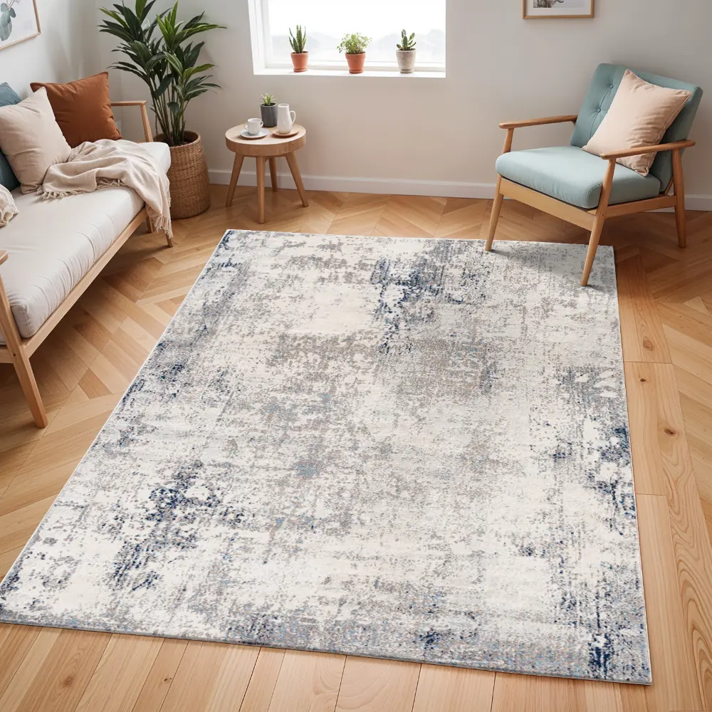Lopika Abstract Modern Marble Grey Rug - Image 6