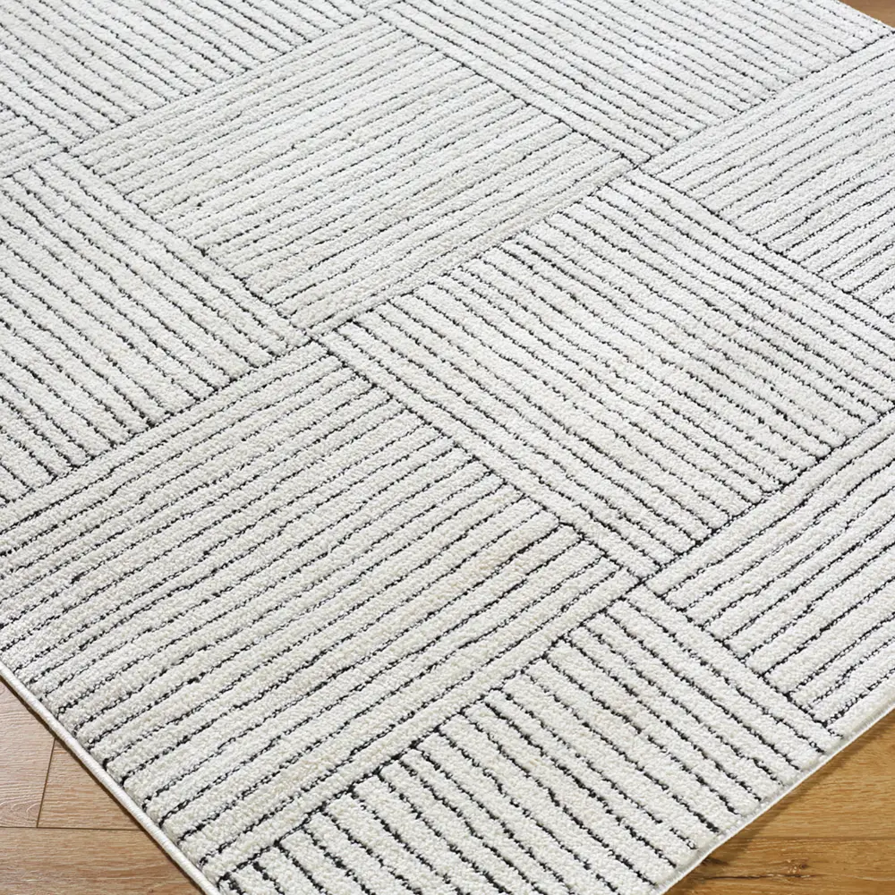 Architect I Galey Alix X Livabliss Modern Scandi High Pile Ivory/Black Rug - Image 4