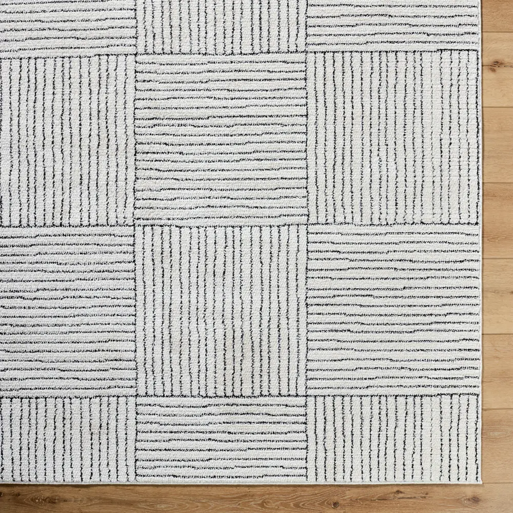 Architect I Galey Alix X Livabliss Modern Scandi High Pile Ivory/Black Rug - Image 6