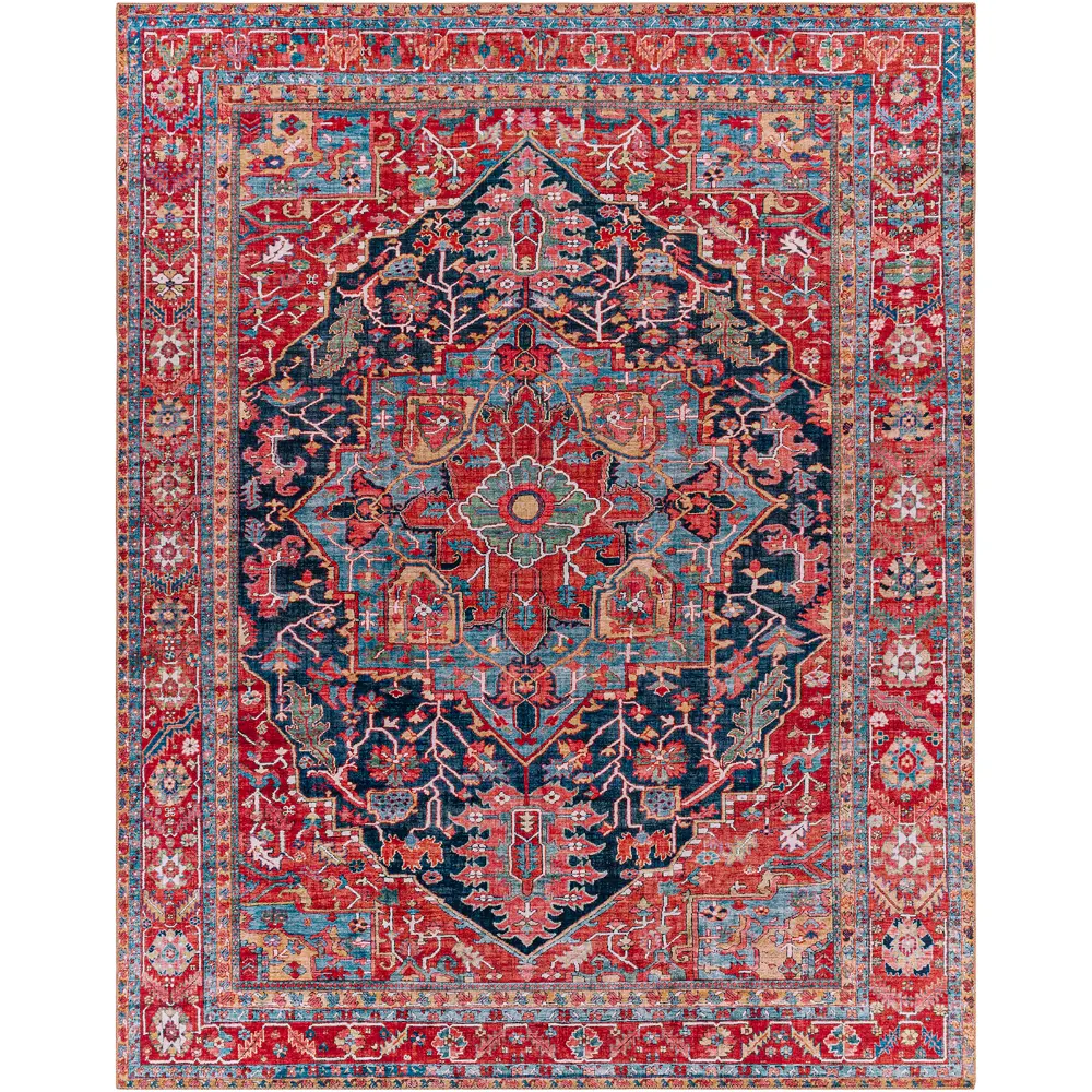 Loredana Vintage Oriental Boho Bright Red Rug - Image 10