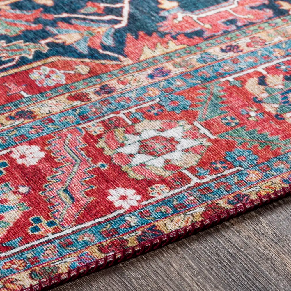 Loredana Vintage Oriental Boho Bright Red Rug - Image 8
