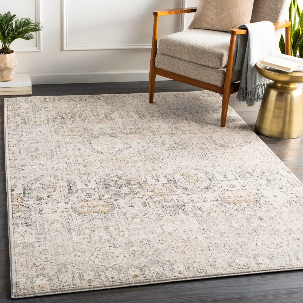 Lotus Vintage Oriental Boho Tan/Ivory Rug - Image 8