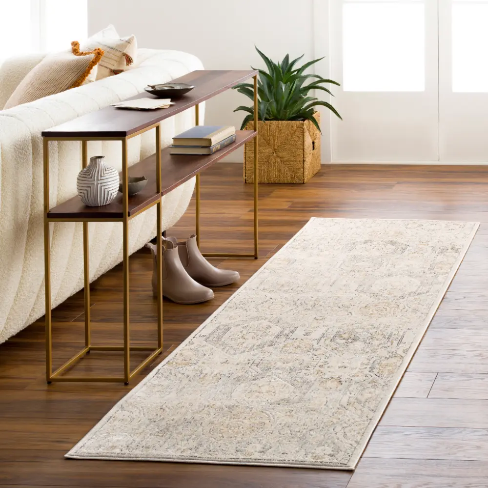 Lotus Vintage Oriental Boho Tan/Ivory Rug - Image 9