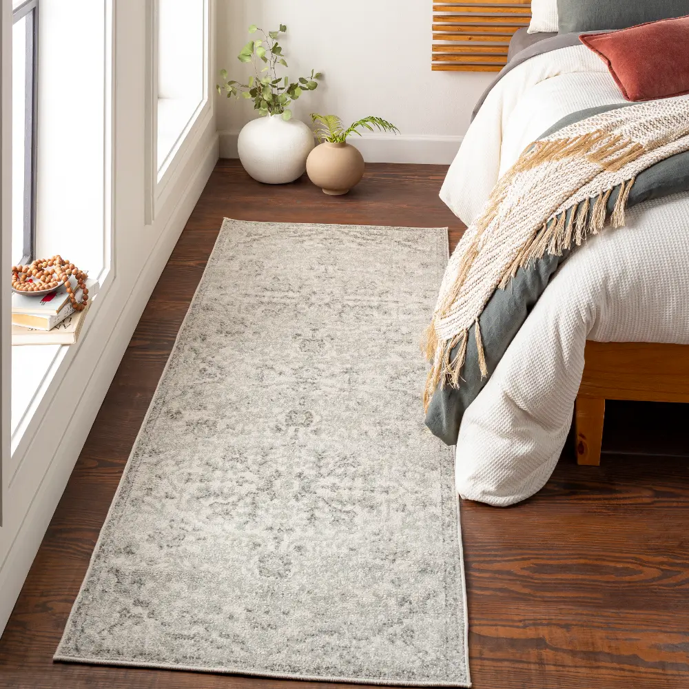 Lou Vintage Oriental Boho Light Beige Rug - Image 4