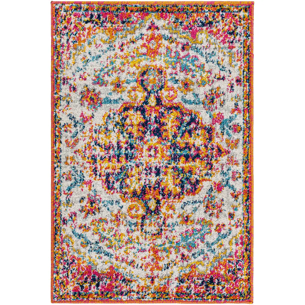 Lou Vintage Oriental Boho Neon Pink Rug - Image 3