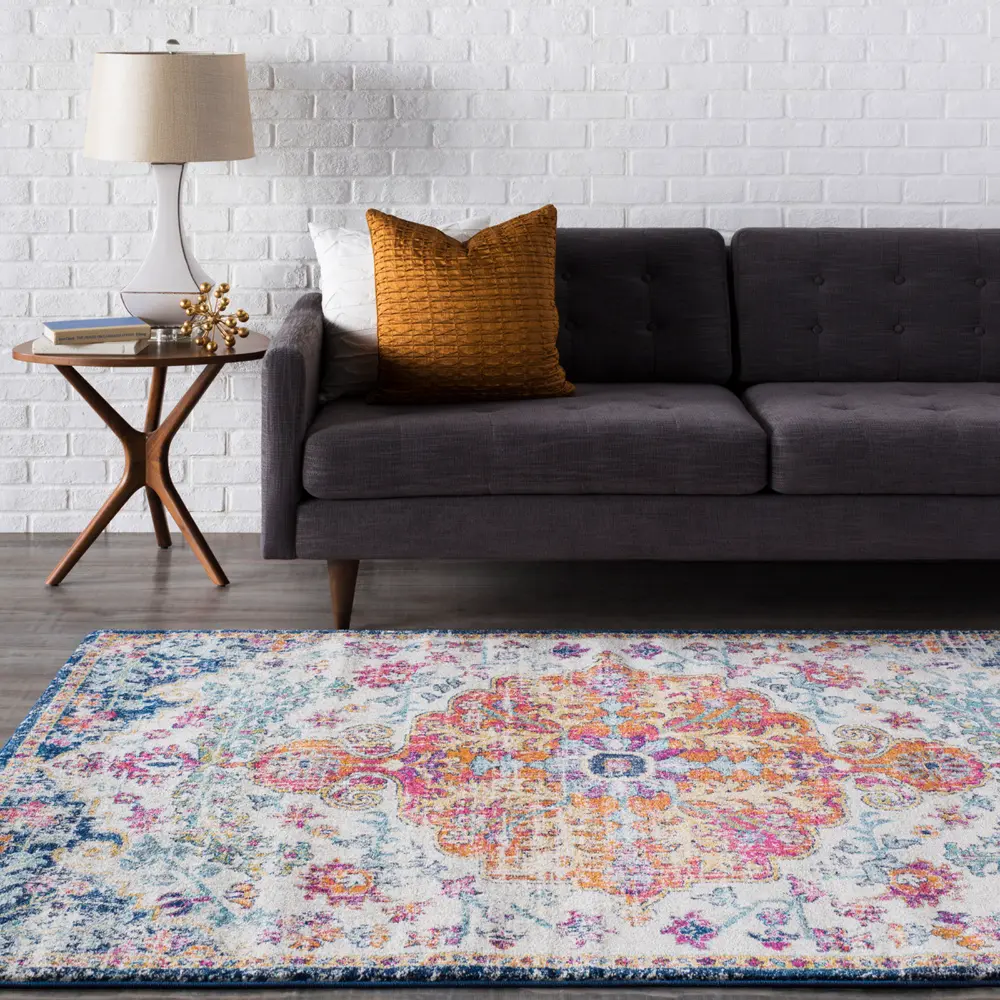 Lou Vintage Oriental Boho Saffron/Navy Rug - Image 12
