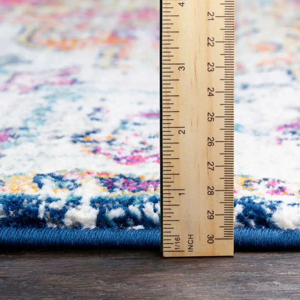 Lou Vintage Oriental Boho Saffron/Navy Rug - Image 19