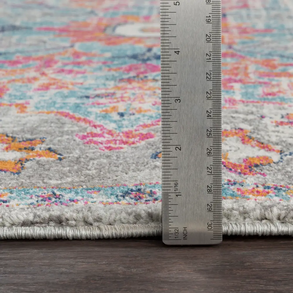 Lou Vintage Oriental Boho Teal/Beige Rug - Image 12