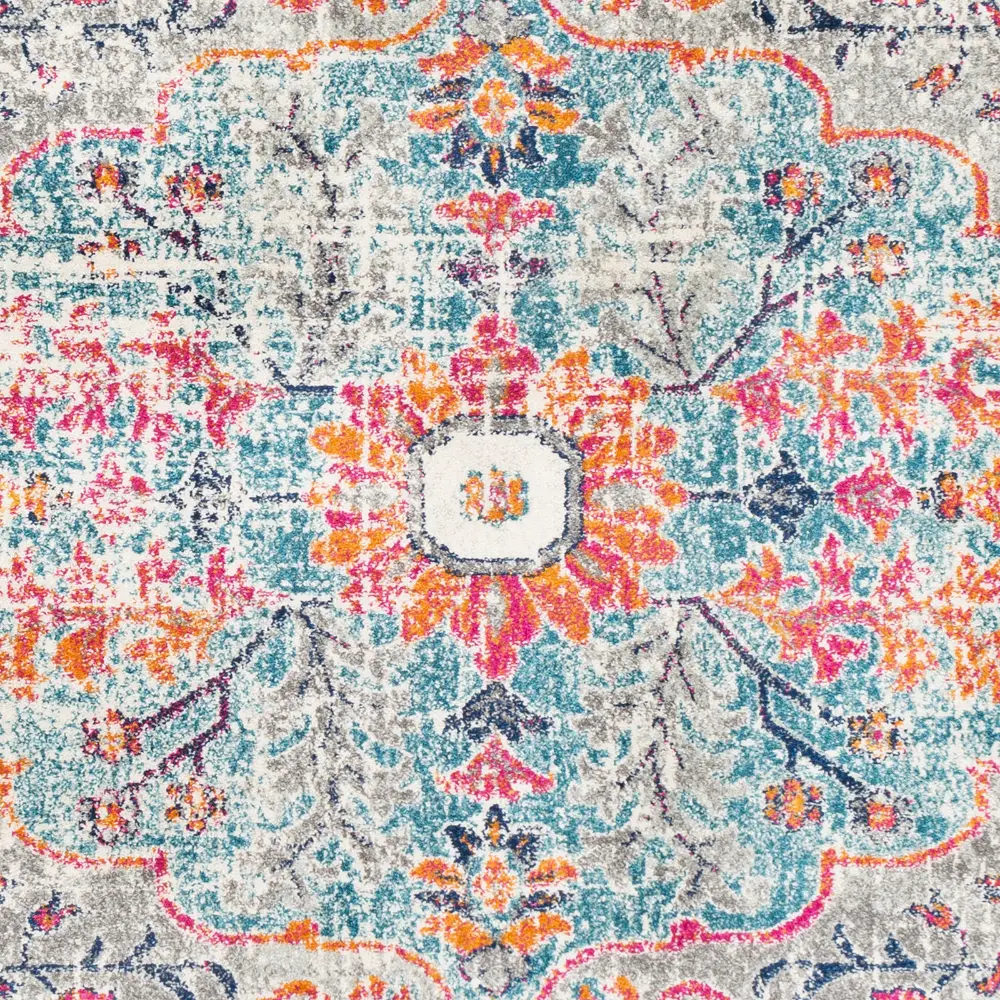 Lou Vintage Oriental Boho Teal/Beige Rug - Image 13