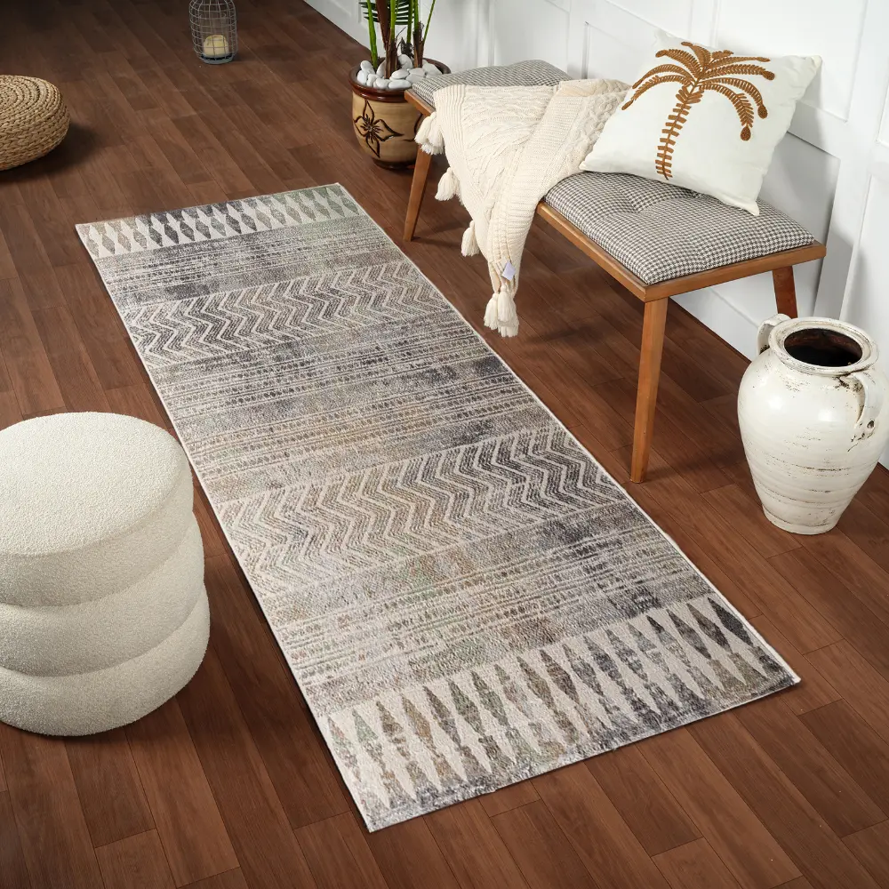 Louna Scandi Geometric Dark Grey Rug - Image 3