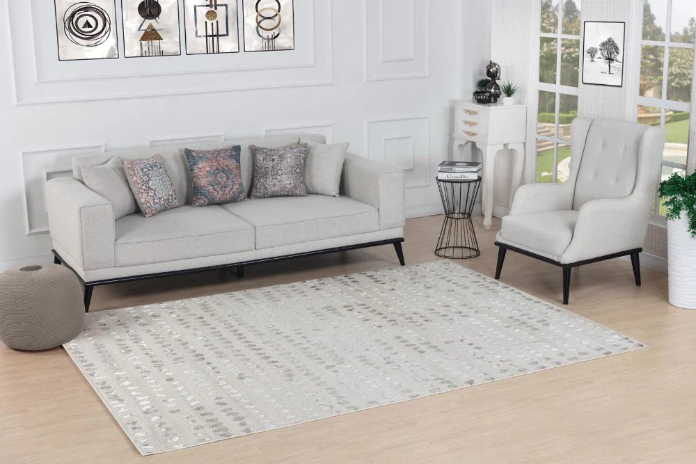 Valkiria Scandi Modern Beige/White Polka Dot Rug
