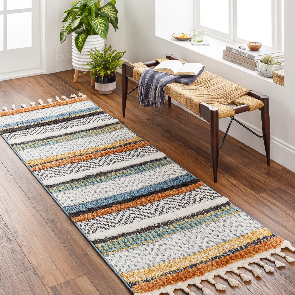 Luciana Shaggy Modern Boho Plush Pile Cream Rug - Image 5