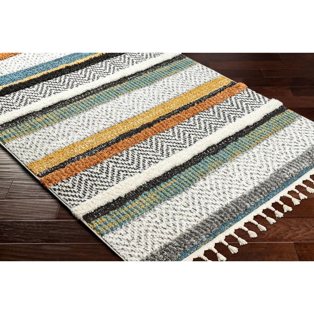 Luciana Shaggy Modern Boho Plush Pile Cream Rug - Image 9