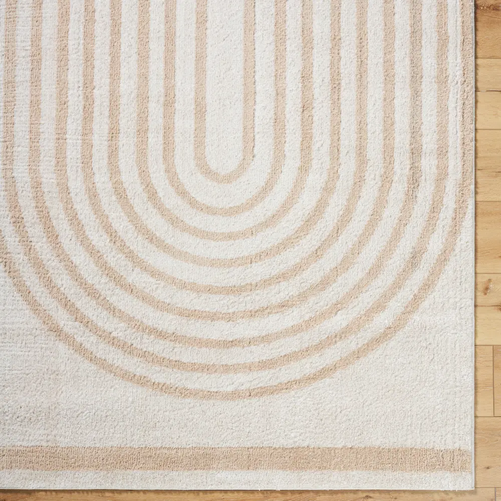 Lucile Machine Washable Modern Shaggy Beige Rug - Image 2