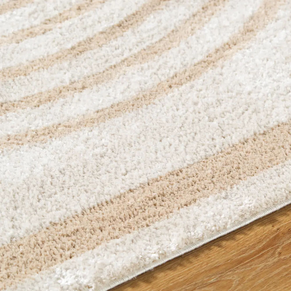 Lucile Machine Washable Modern Shaggy Beige Rug - Image 3