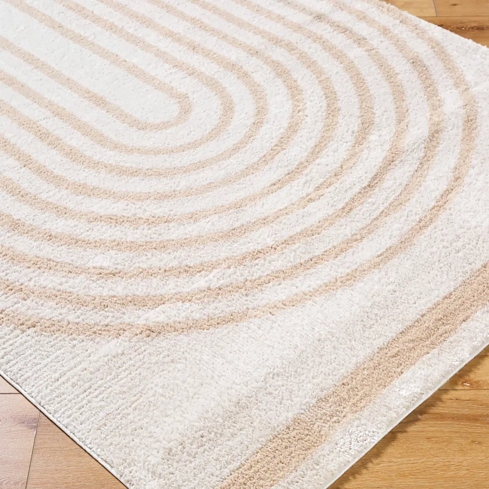 Lucile Machine Washable Modern Shaggy Beige Rug - Image 5