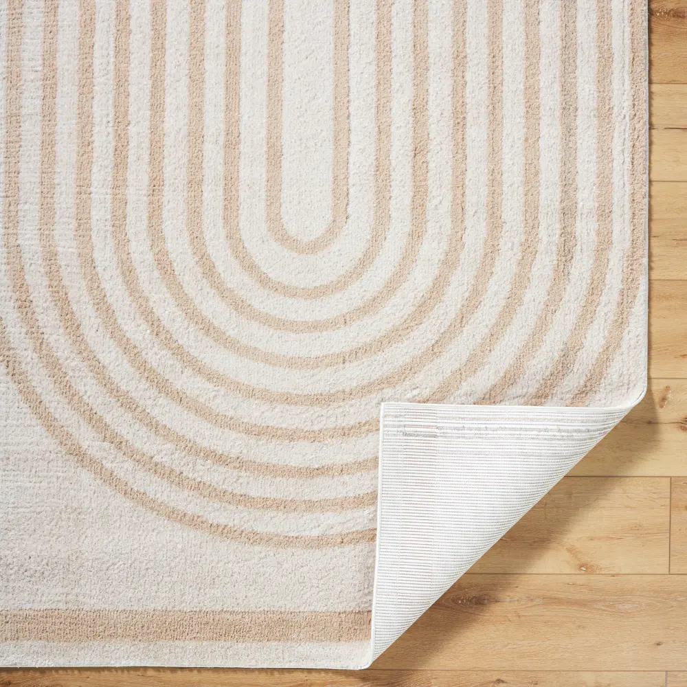 Lucile Machine Washable Modern Shaggy Beige Rug - Image 6