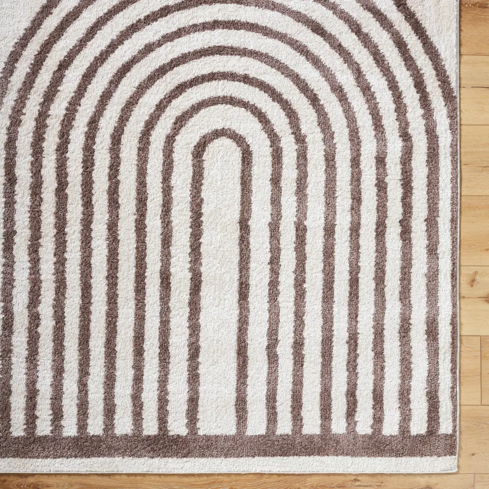 Lucile Machine Washable Modern Shaggy Dark Brown Rug - Image 4