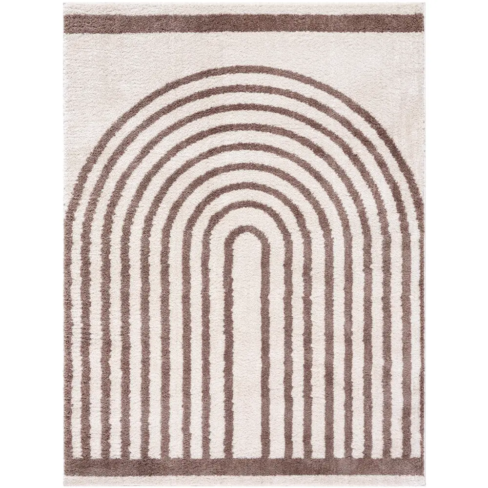 Lucile Machine Washable Modern Shaggy Dark Brown Rug - Image 6