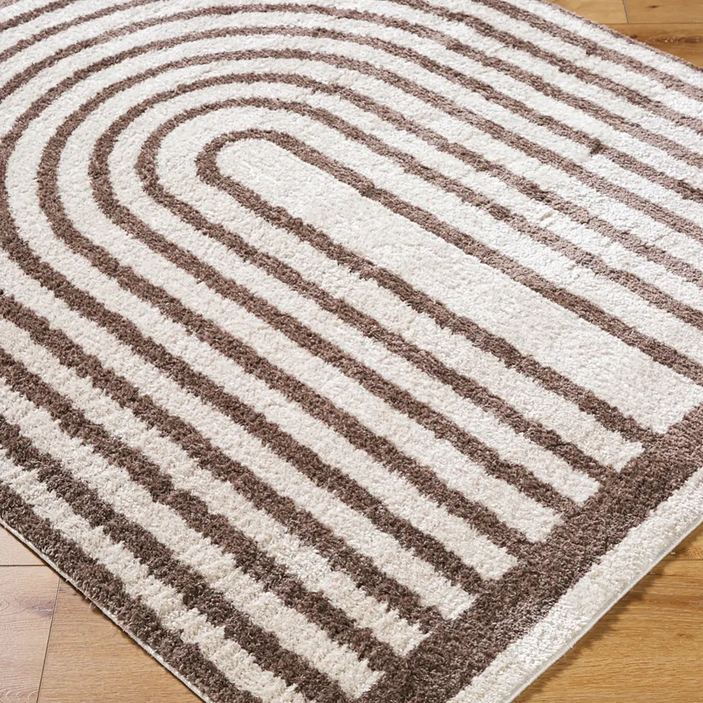 Lucile Machine Washable Modern Shaggy Dark Brown Rug - Image 7