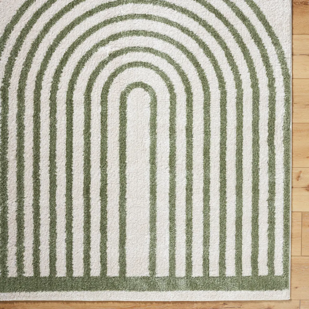 Lucile Machine Washable Modern Shaggy Grass Green Rug - Image 2