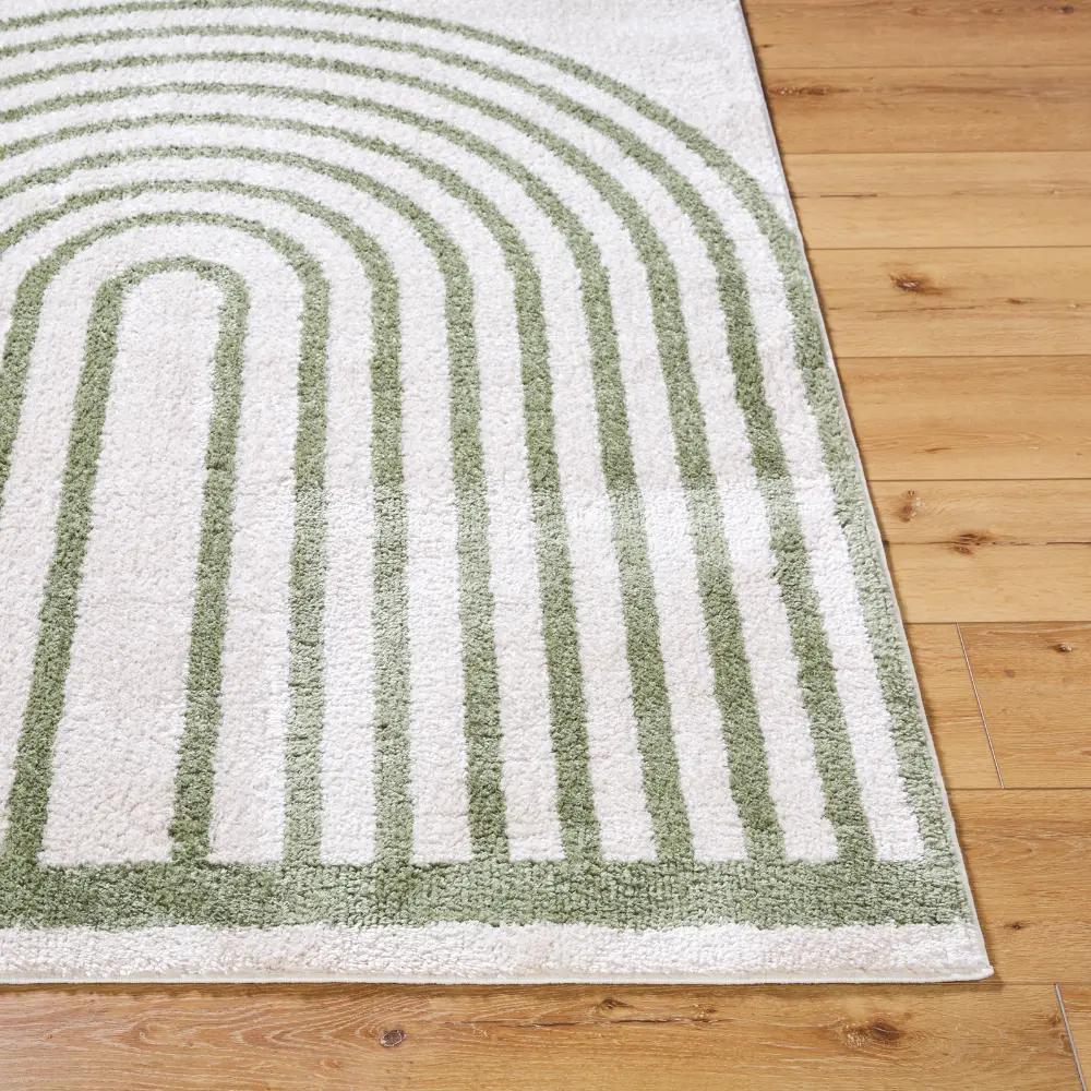 Lucile Machine Washable Modern Shaggy Grass Green Rug - Image 7