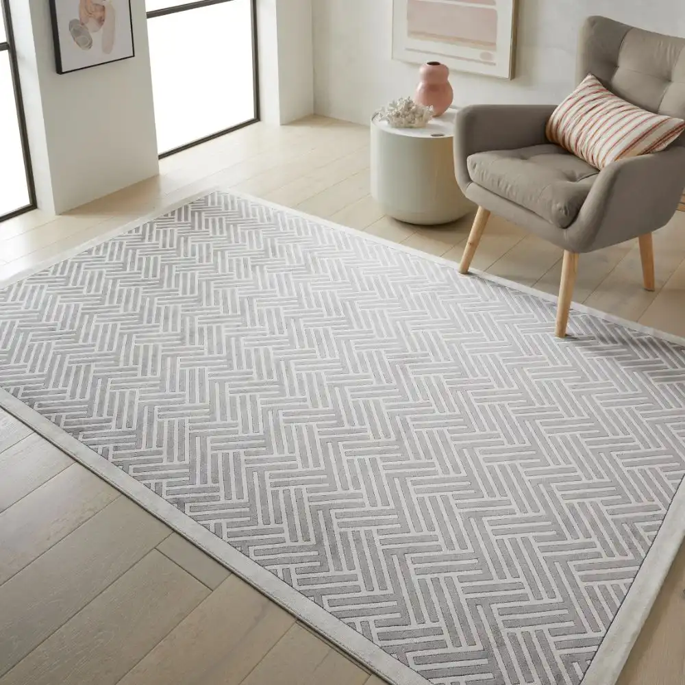 Lugano LUG03 Light Grey Ivory Rug - Image 2