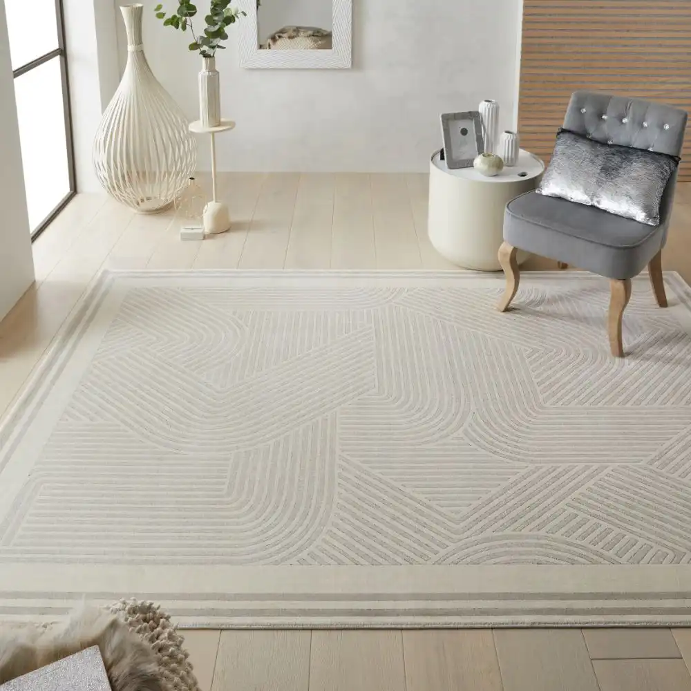 Lugano LUG05 Light Grey Ivory Rug
