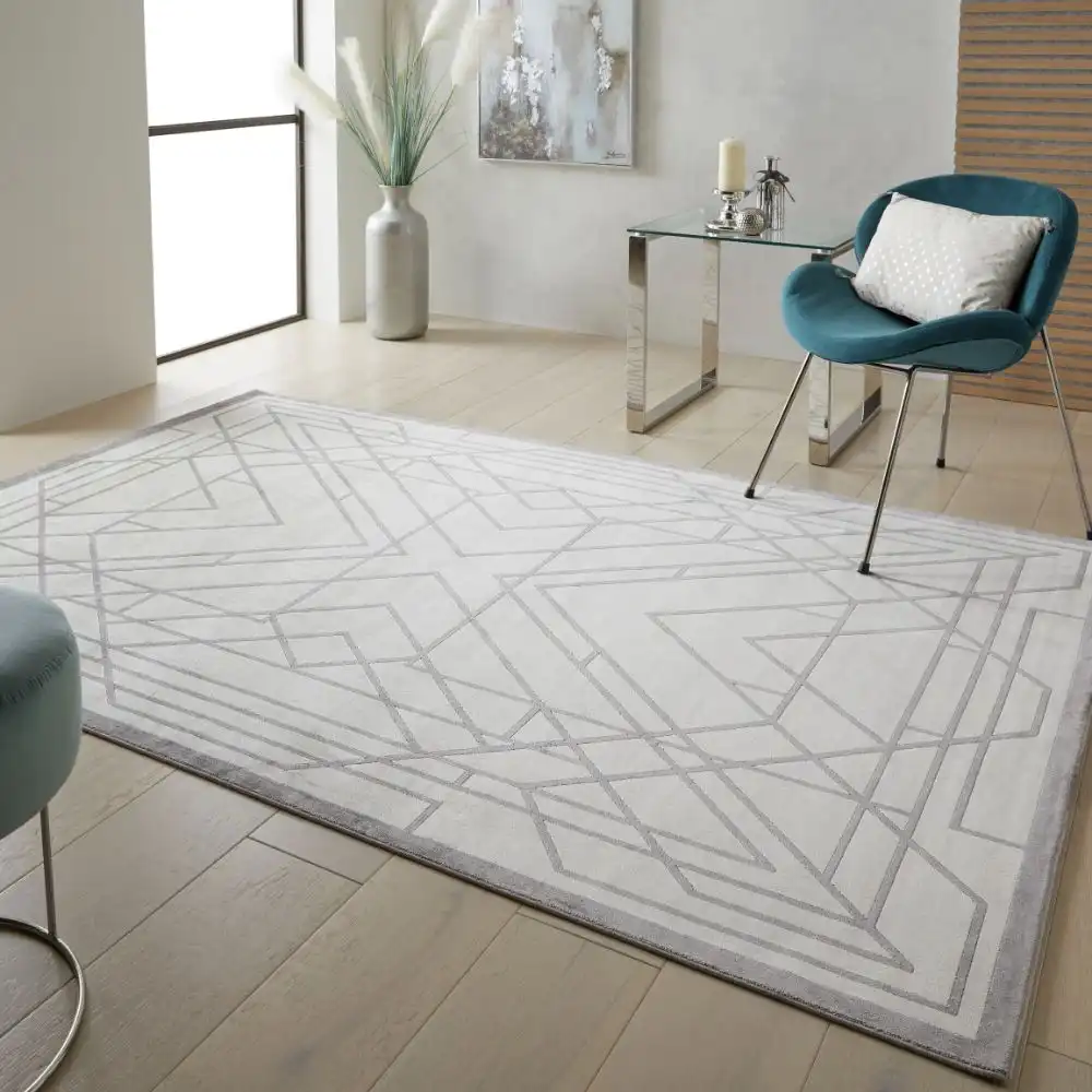 Lugano LUG07 Ivory Grey Rug - Image 2