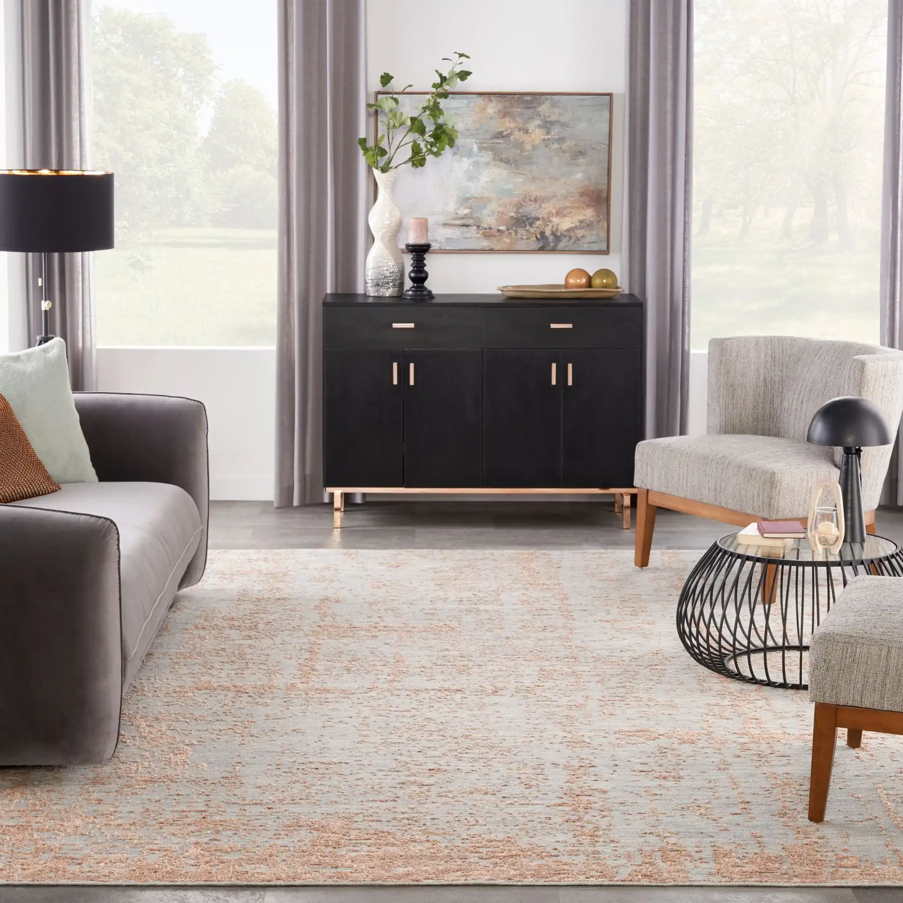 Luna LUN01 Blue Mocha Rug