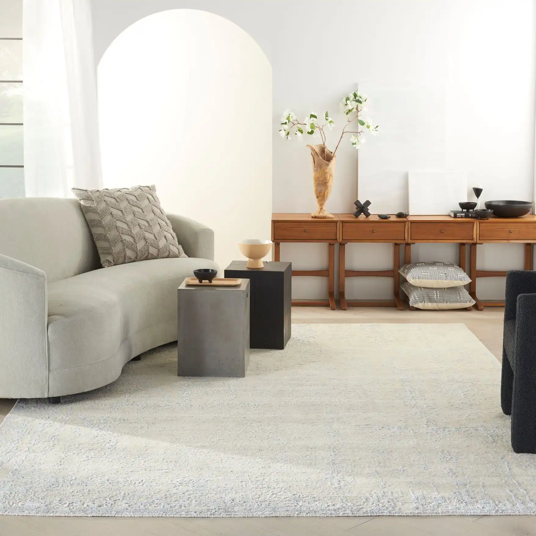 Luna LUN01 Ivory Silver Blue Rug