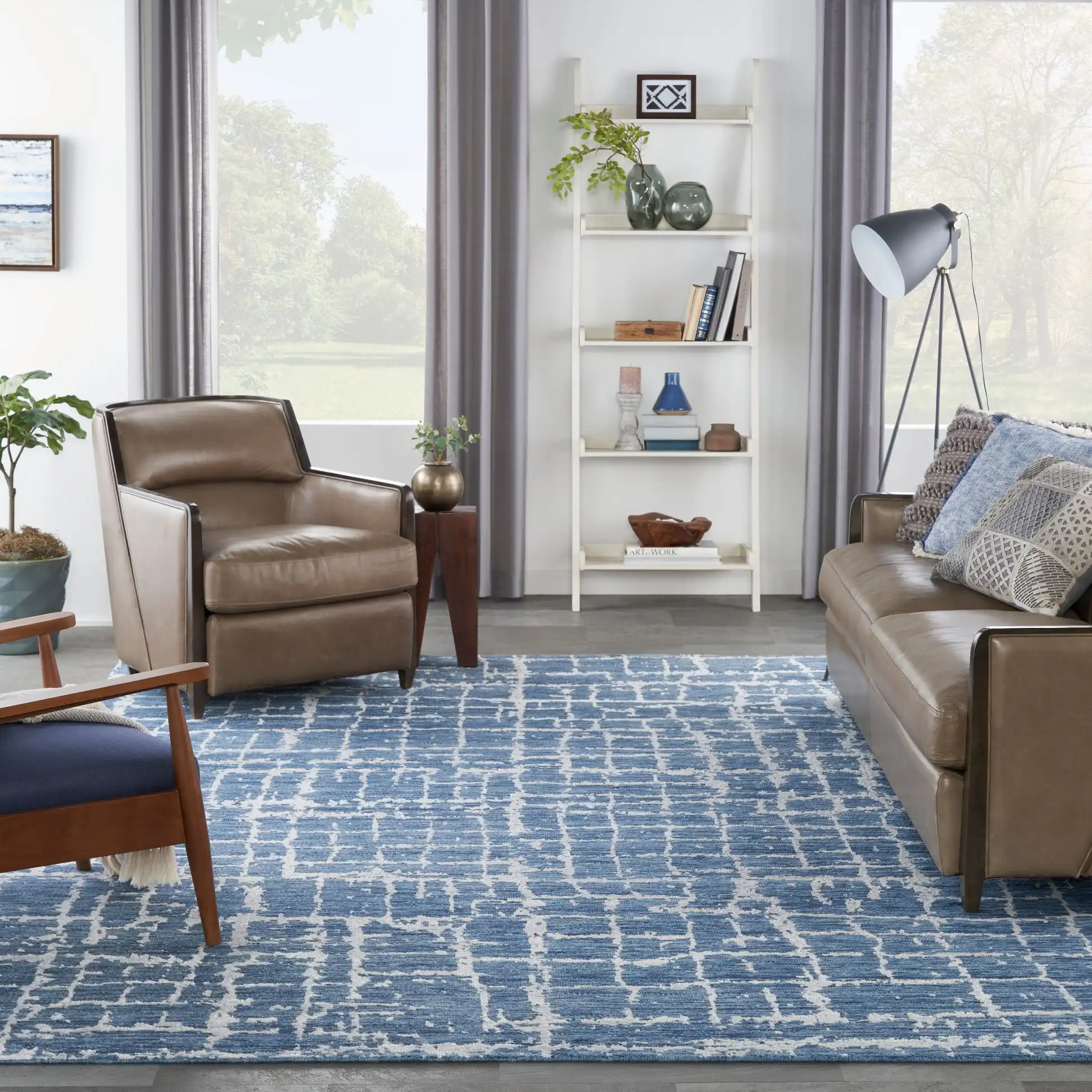 Luna LUN02 Blue Silver Rug
