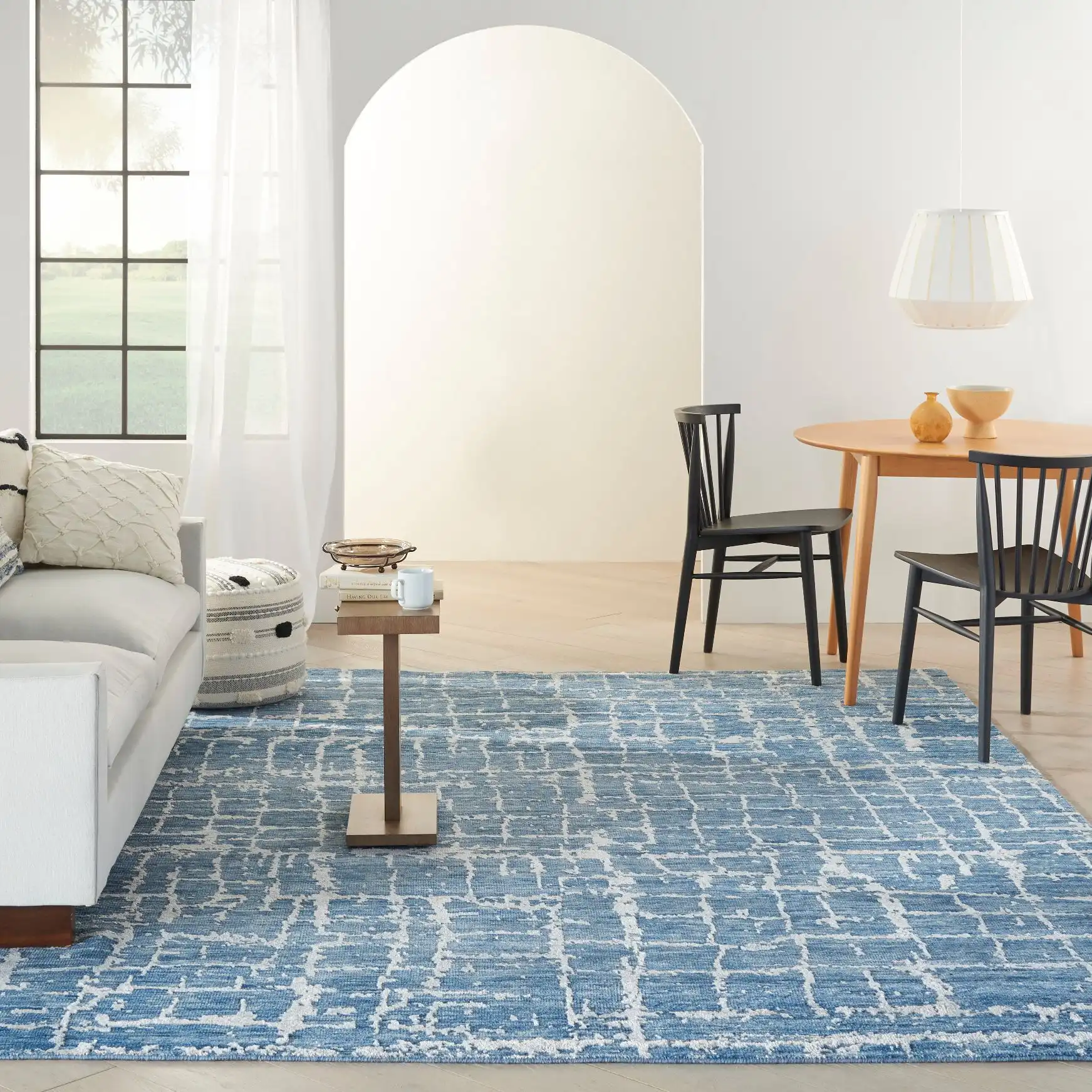 Luna LUN02 Blue Silver Rug - Image 5
