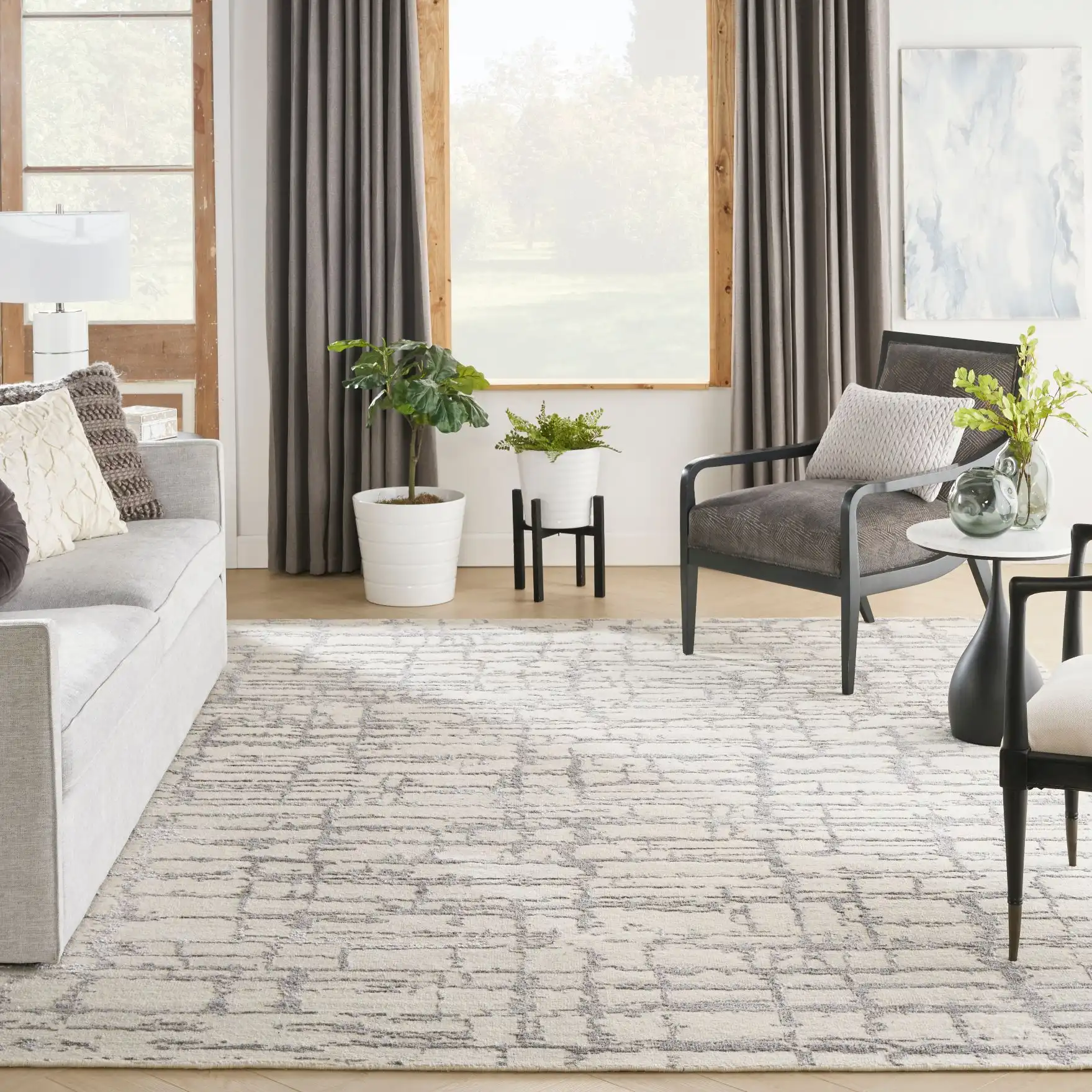 Luna LUN02 Ivory Grey Rug