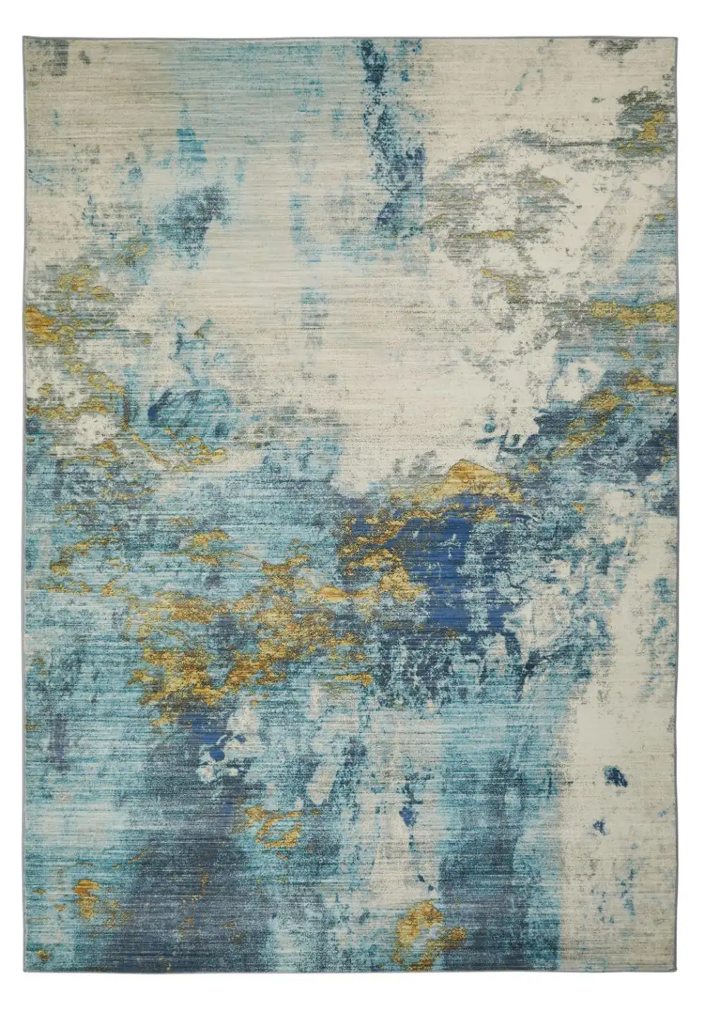 Lux Washable LUX04 Blue Gold Rug - Image 5
