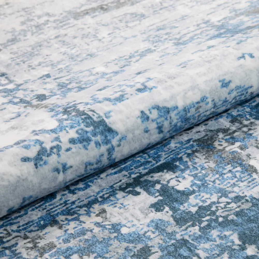 Lux Washable LUX07 Blue Ivory Rug - Image 2