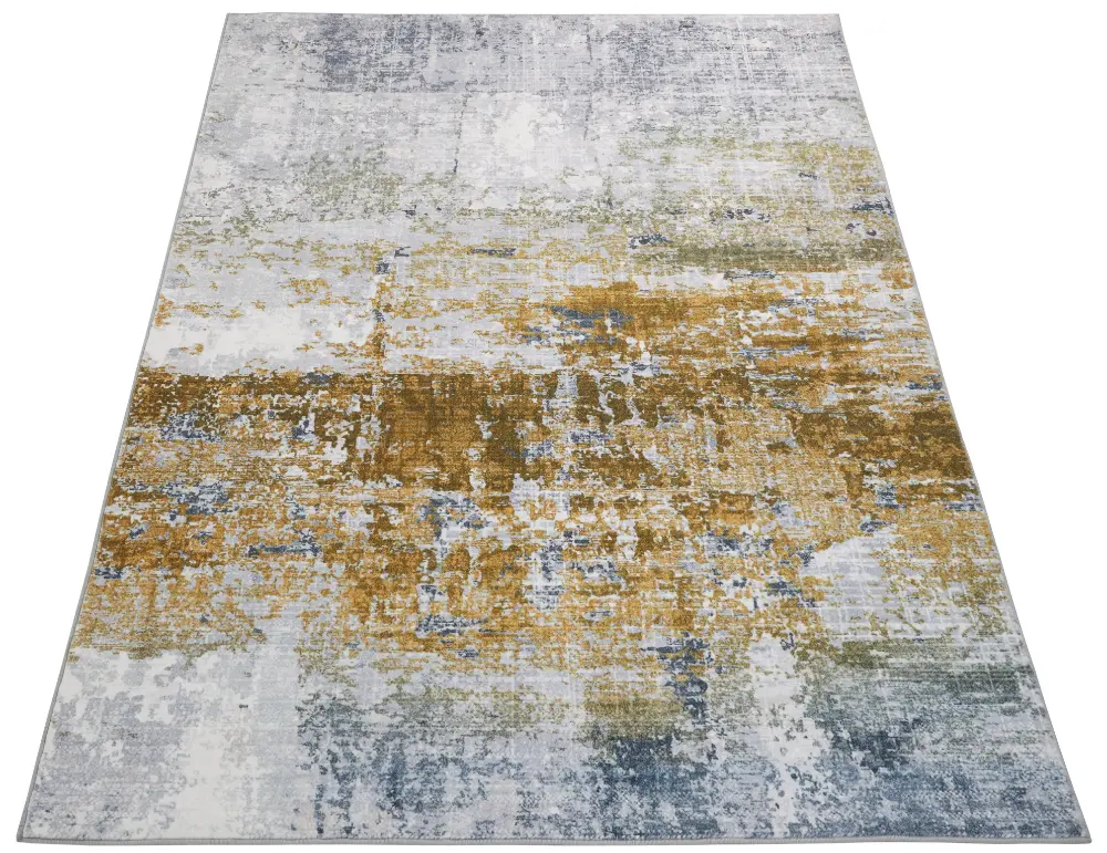 Lux Washable LUX09 Ivory Gold Rug - Image 2
