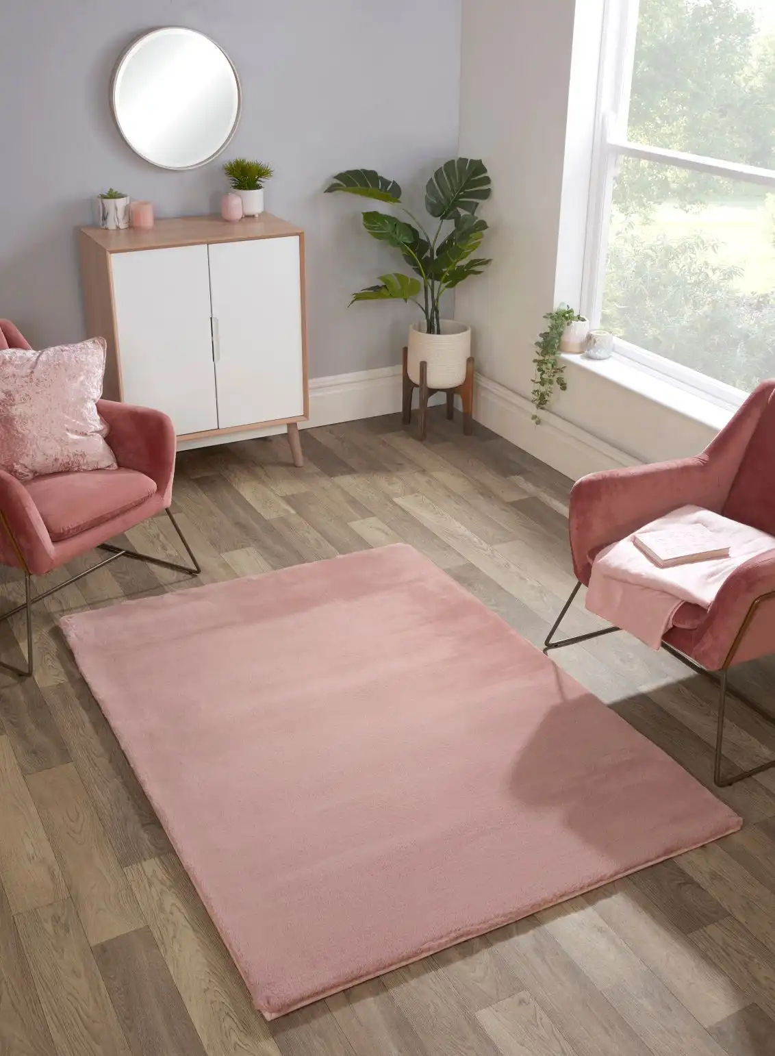 Luxe Faux Fur Blush Rug