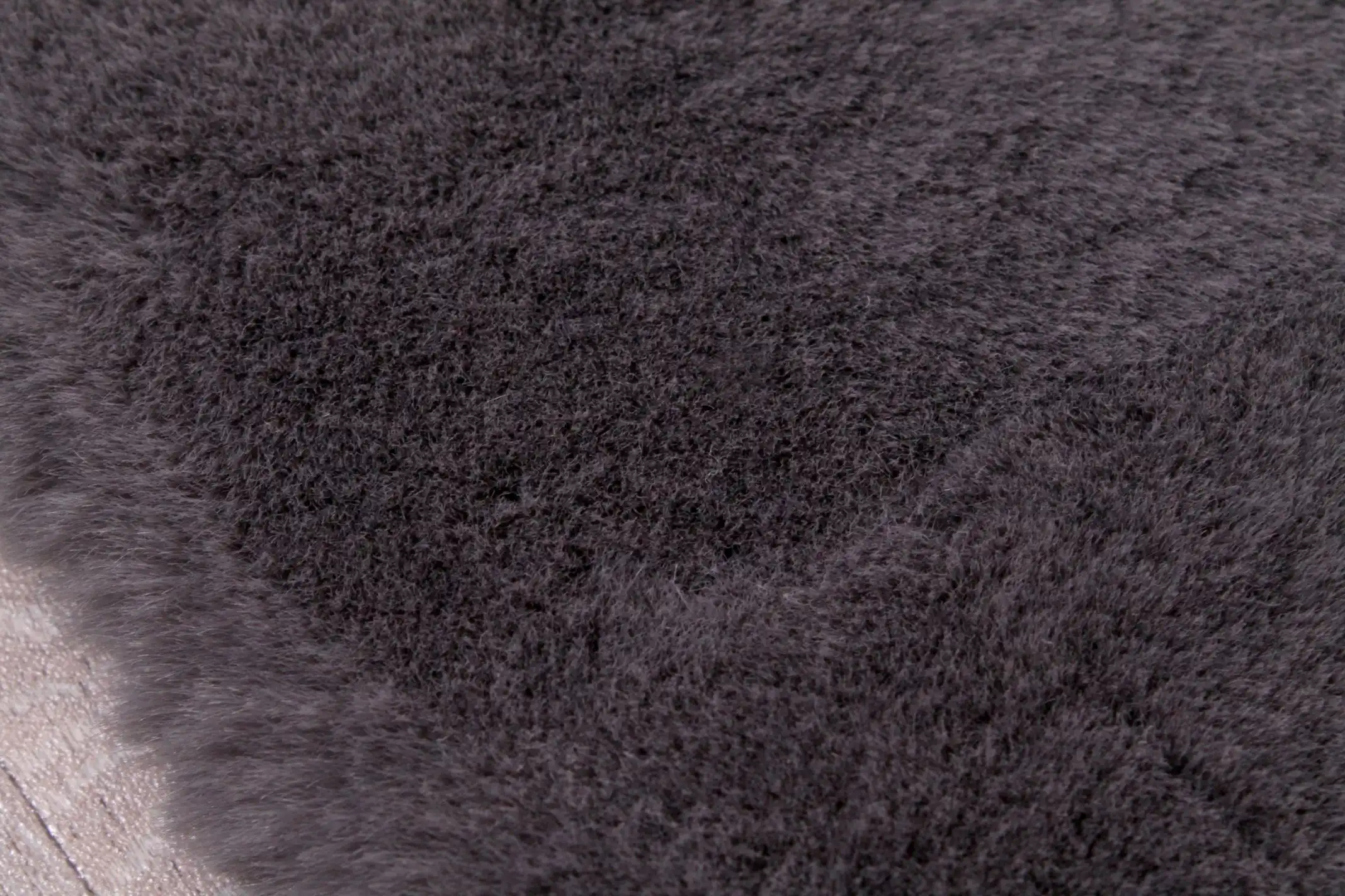 Luxe Faux Fur Charcoal Rug - Image 3