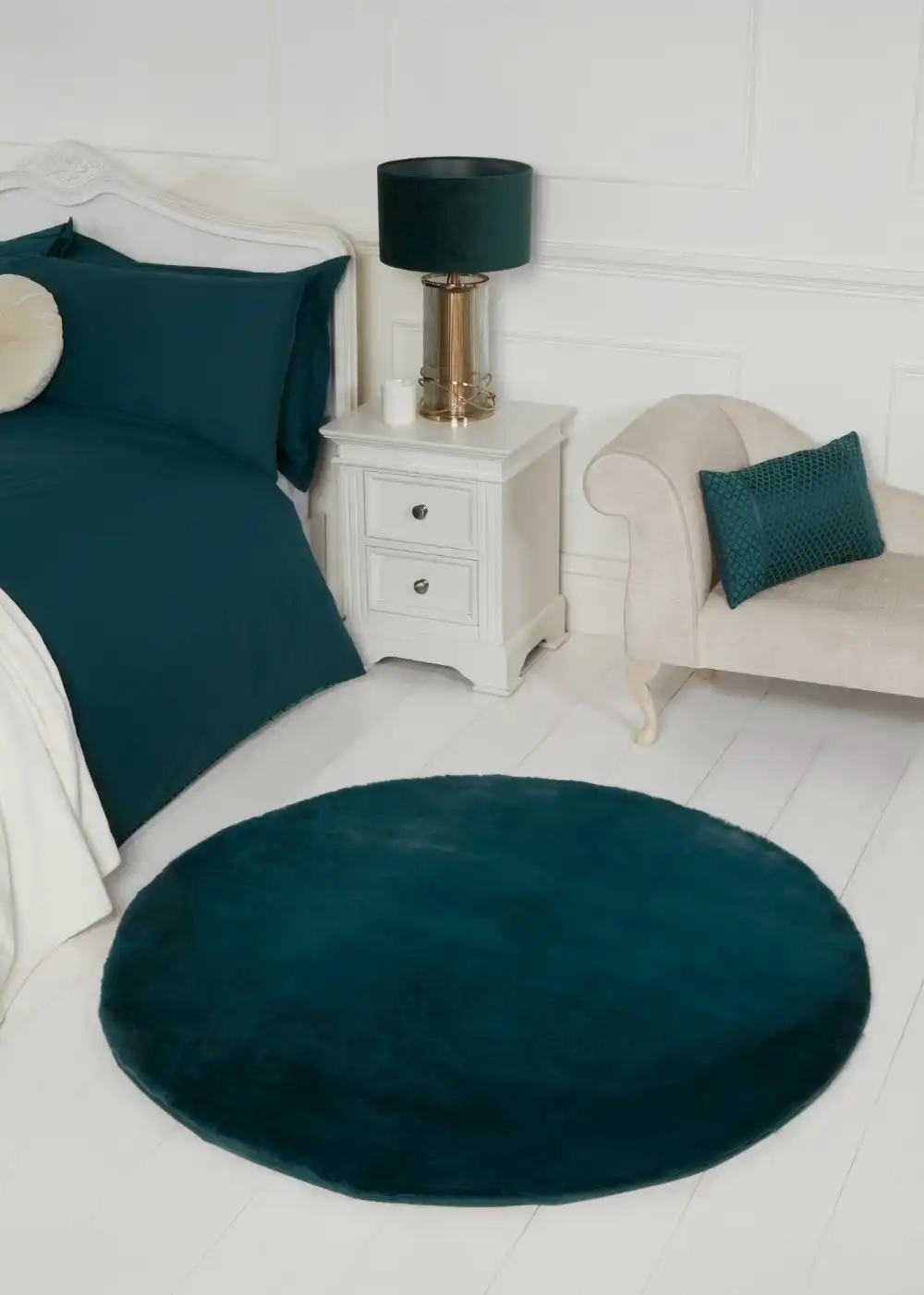 Luxe Faux Fur Forrest Green Rug - Image 2