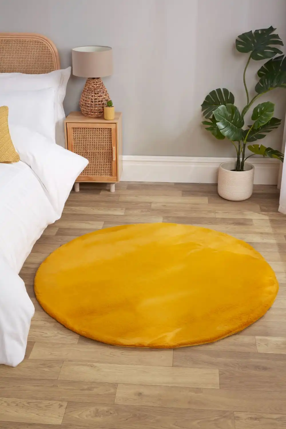 Luxe Faux Fur Ochre Rug - Image 10