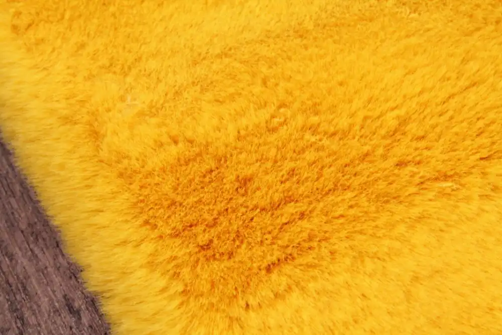 Luxe Faux Fur Ochre Rug - Image 3