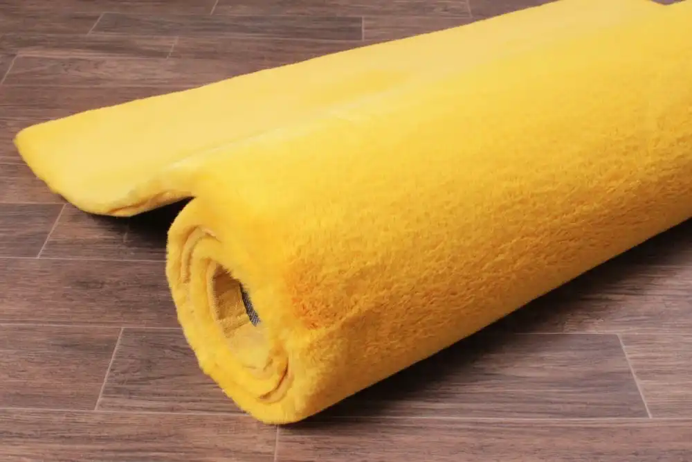 Luxe Faux Fur Ochre Rug - Image 7