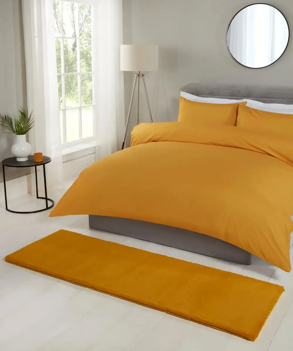Luxe Faux Fur Ochre Rug - Image 9