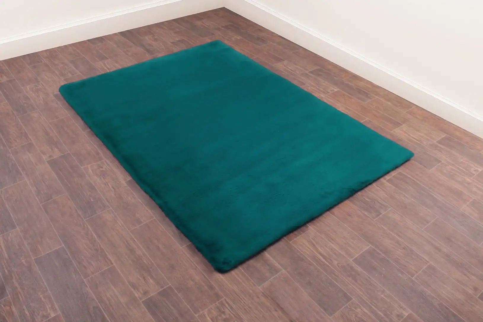 Luxe Faux Fur Teal Rug