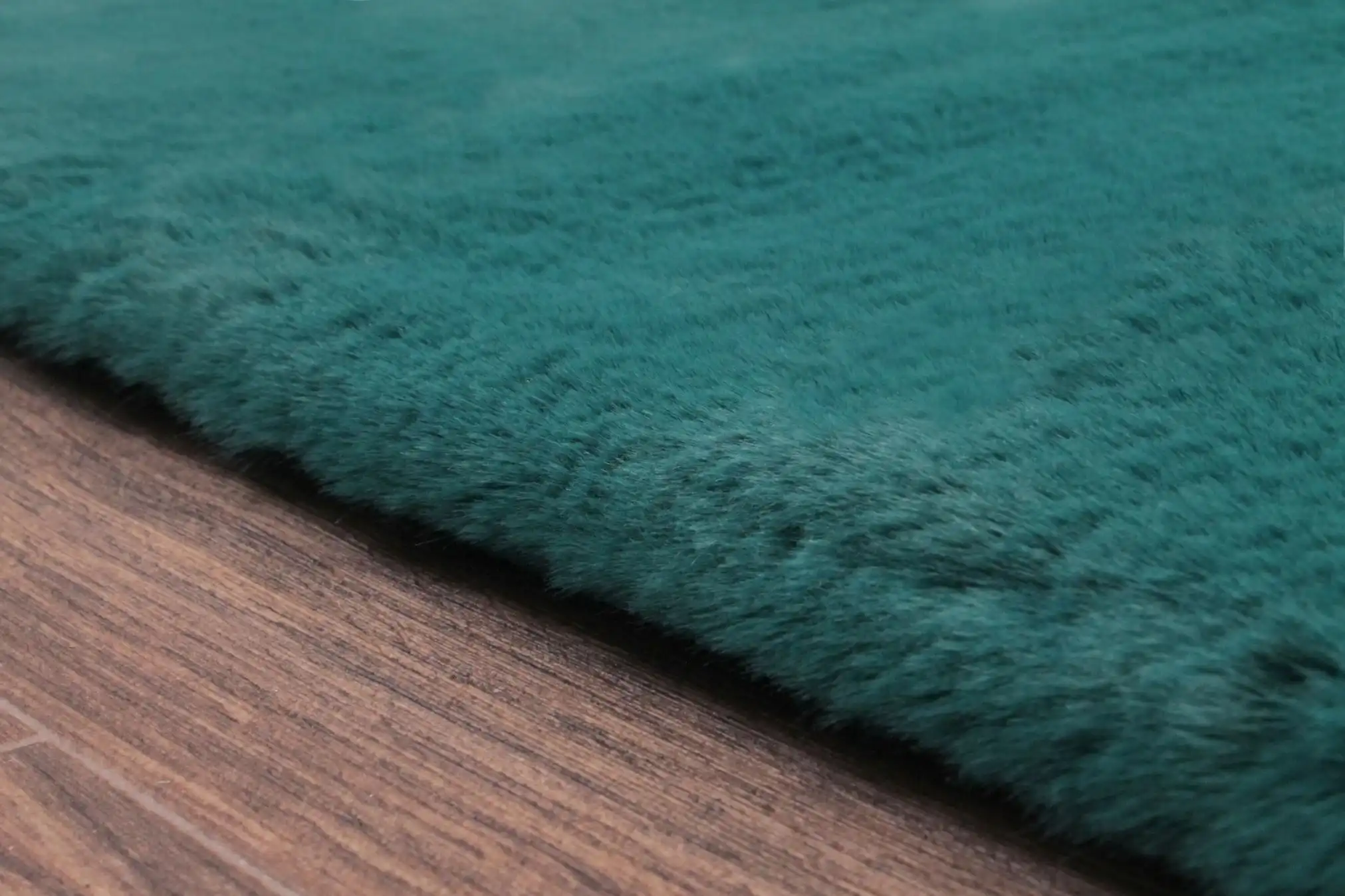 Luxe Faux Fur Teal Rug - Image 4